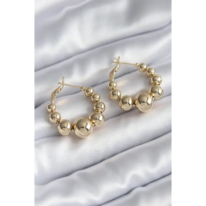 Kadın Küpe Pirinç Gold Renk