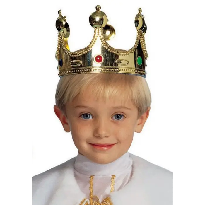 45 Cm Plastik Kral Tacı Altın Renk Çocuk Boy