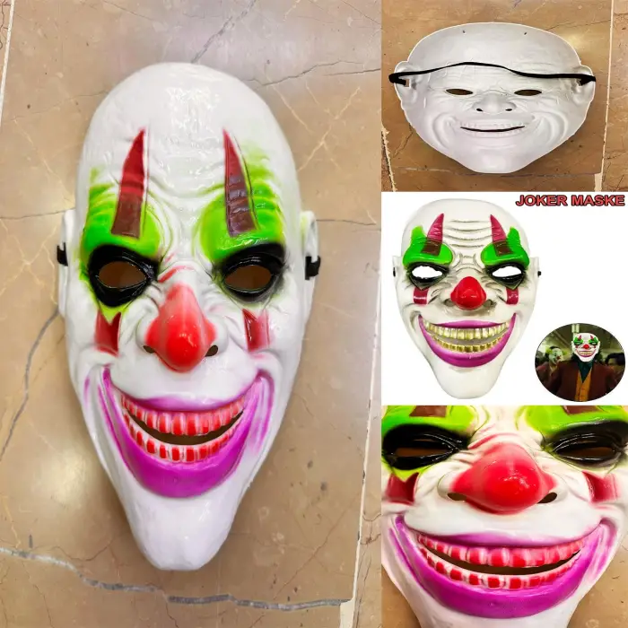 Kullanıma Uygun Psikopat Palyaço Temalı Joker Maskesi