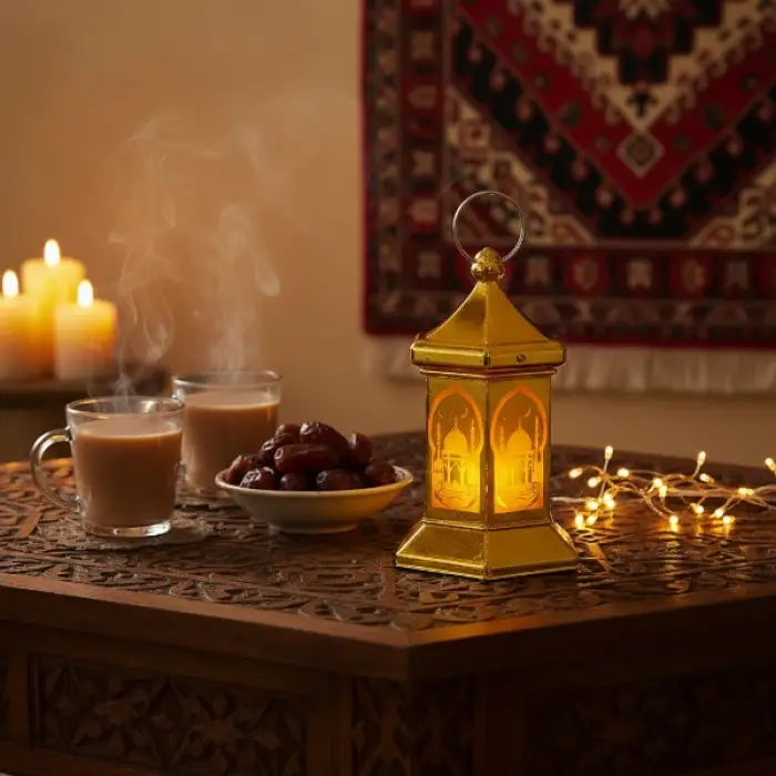 Kullanıma Uygun Ramazan Temalı Altıgen Kubbe LED Lamba