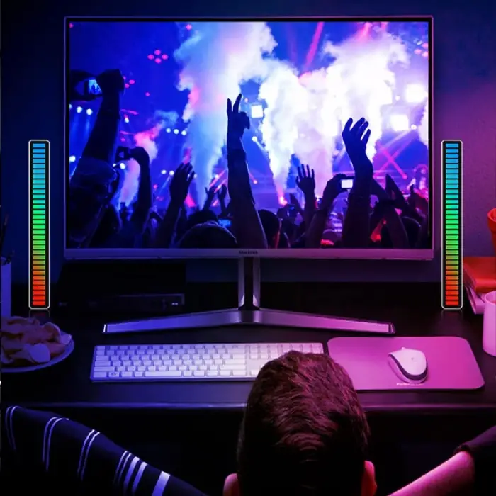 Kullanıma Uygun RGB Sese Duyarlı portatif Ekolayzer LED Çubuk