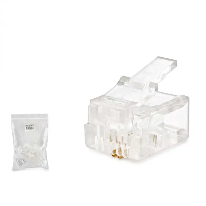 RJ11 Konnektör 2 Pın Lü Paket Şeffaf