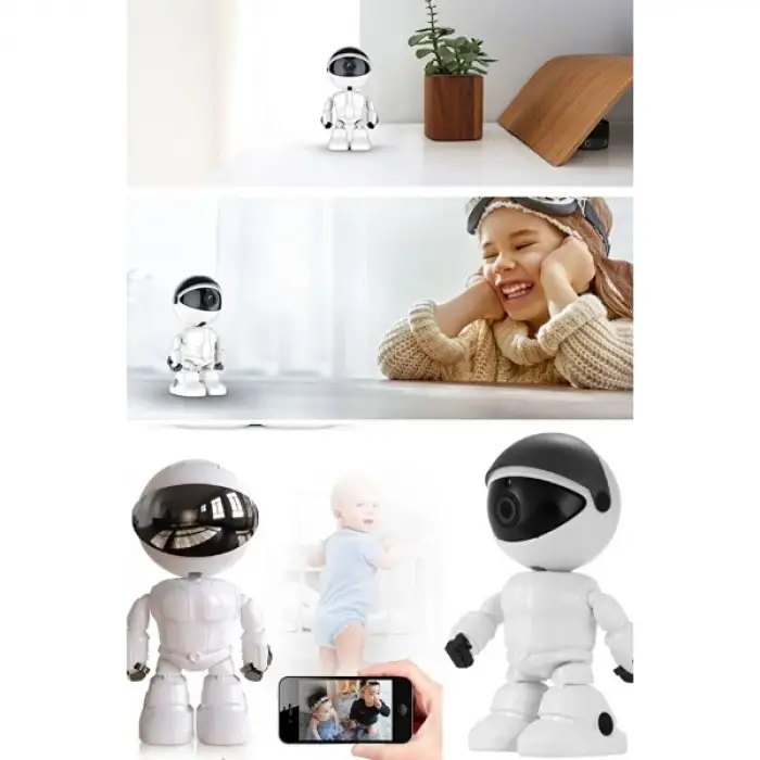 Kullanıma Uygun Robot Görünümlü Wi Fi Bebek Kamerası