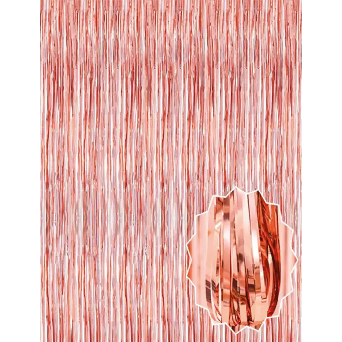 1 metre Kullanıma Uygun Rose Gold Püsküllü Kapı Perdesi