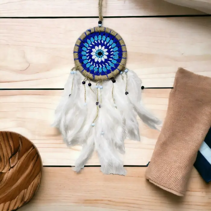 50 cm Ahşap Rüya Kovan Dream Catcher Jüt