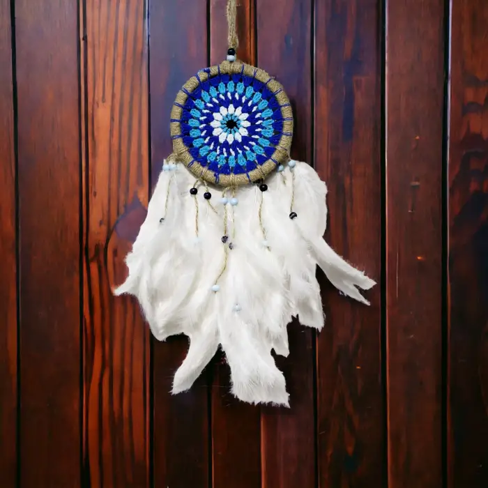 50 cm Ahşap Rüya Kovan Dream Catcher Jüt