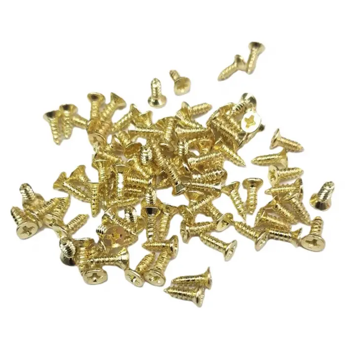 5 mm Ölçülü Sarı 1000 Adet Klips Vidası 2,2x6, YHB Konik Başlı Kutu, Sandık, Ayak, Askı, Mini Vida