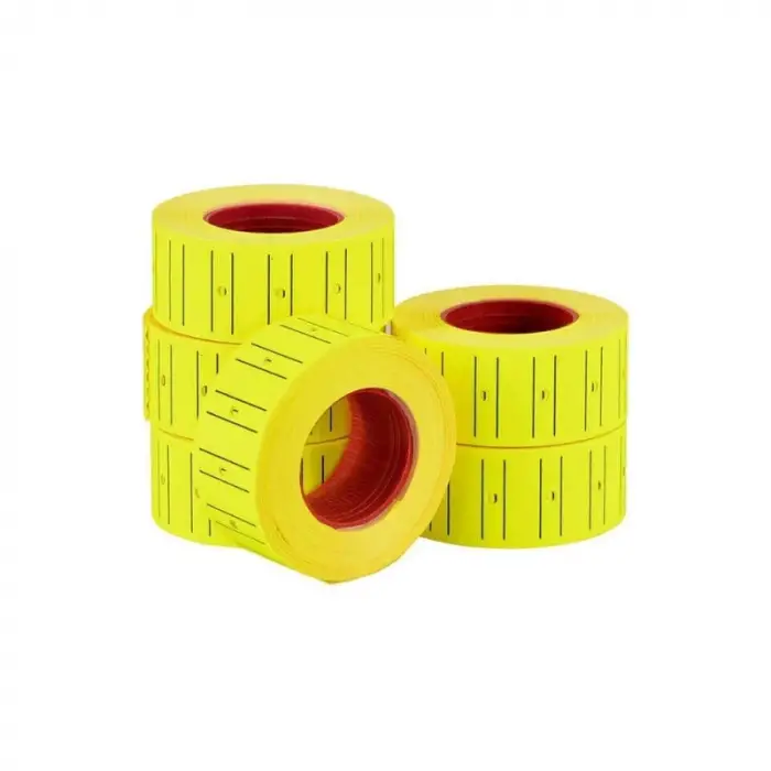Kullanıma Uygun Sarı Fiyat Etiketi 12x21 mm Rulo