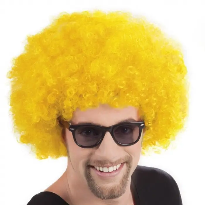 120 Gr Sarı Renk Kıvırcık Afro Bonus Peruk