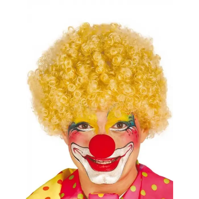 Kullanıma Uygun Sarı Renk Kıvırcık Afro Palyaço Seti