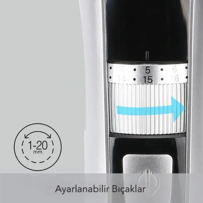 Kullanıma Uygun Şarjlı ayarlı Başlıklı Saç Sakal Traş Makinesi