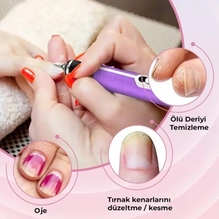 Kullanıma Uygun Şarjlı Manikür Pedikür Tırnak Bakım Seti