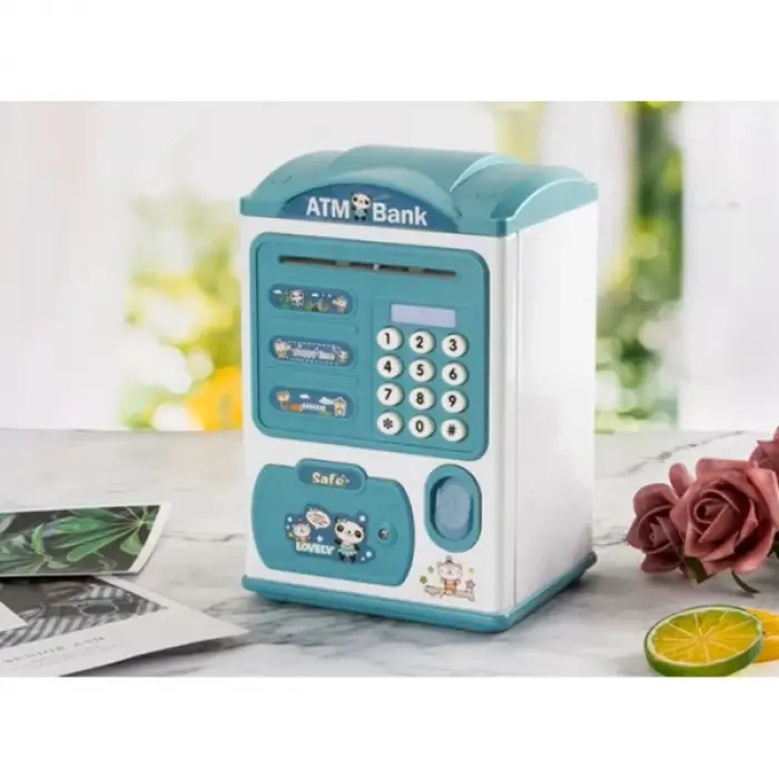 Pembe 3 adet Kullanıma Uygun Sevimli Tasarımlı Şifreli ATM Kumbara