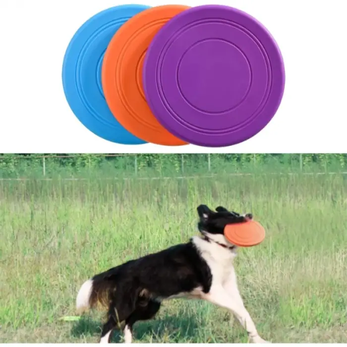 17.5 cm Kullanıma Uygun Silikon Frizbi Köpek Oyuncağı