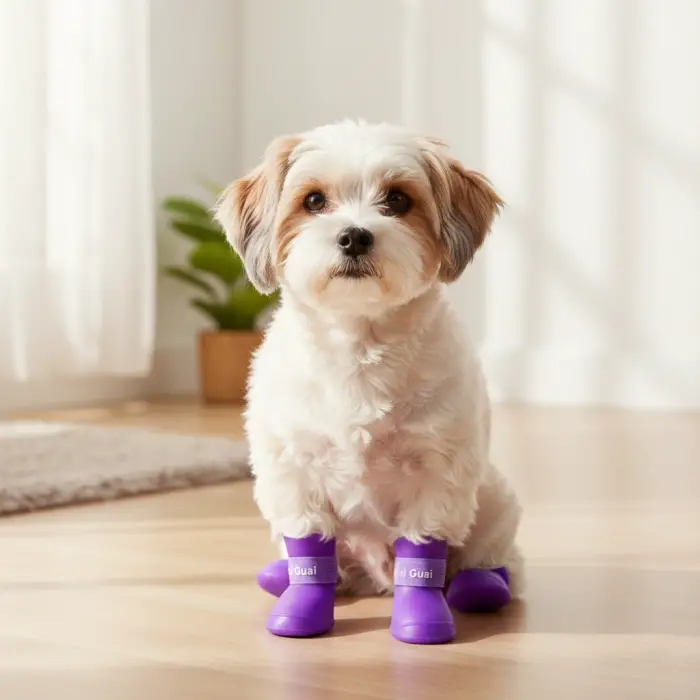4 adet Kullanıma Uygun Silikon Kedi Köpek Ayakkabısı
