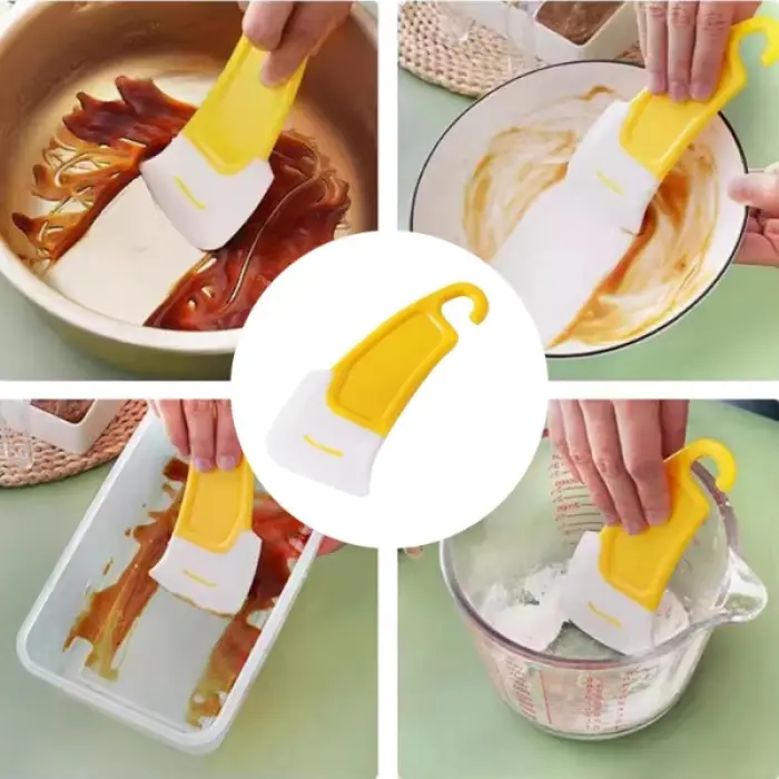 Kullanıma Uygun Silikon Uçlu Bulaşık Temizleme Kazıyıcı Spatula