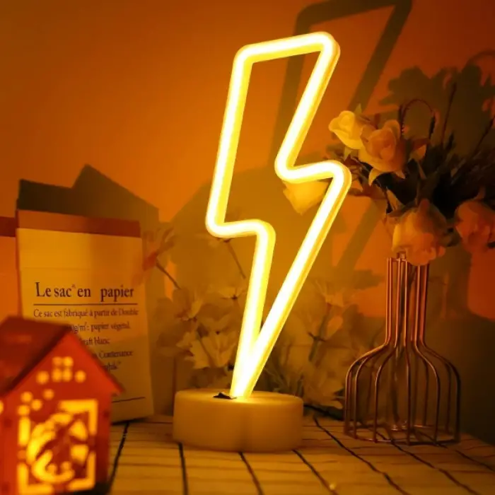 30 cm Kullanıma Uygun Şimşek Neon LED Lamba