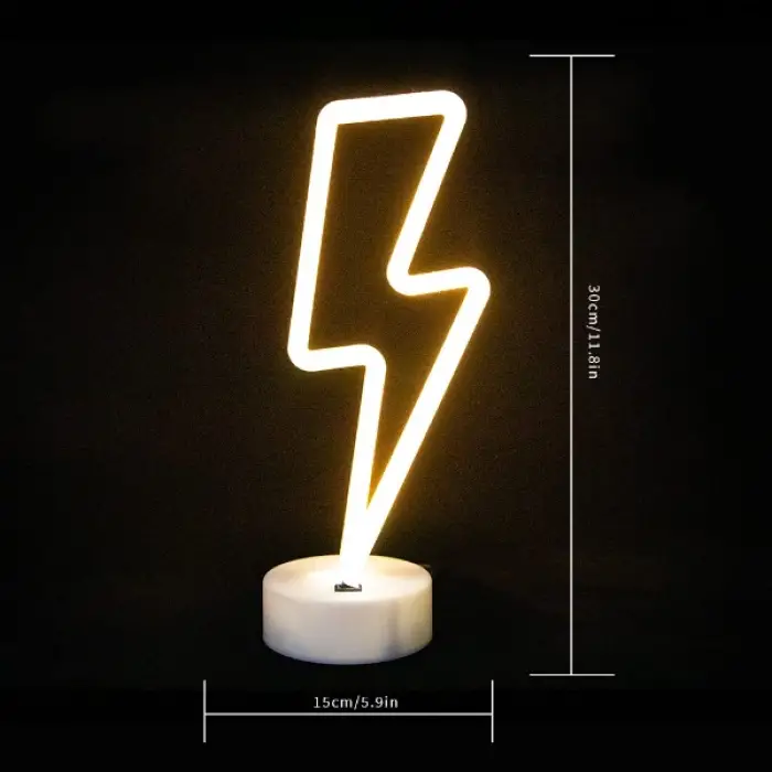 30 cm Kullanıma Uygun Şimşek Neon LED Lamba