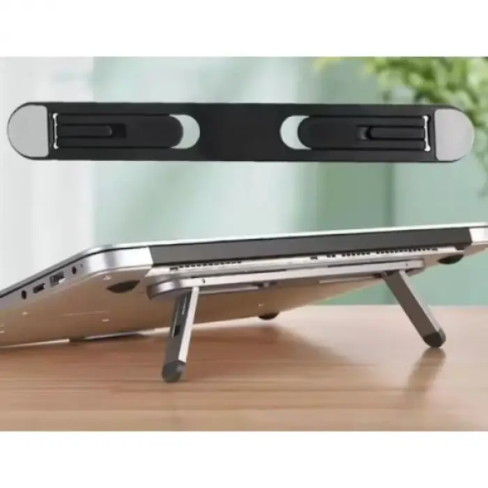 Laptop Standı Siyah 2 Kademeli Katlanabilir ve Yapışkanlı