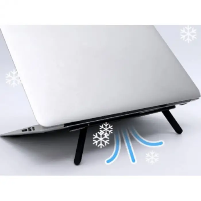 Laptop Standı Siyah 2 Kademeli Katlanabilir ve Yapışkanlı