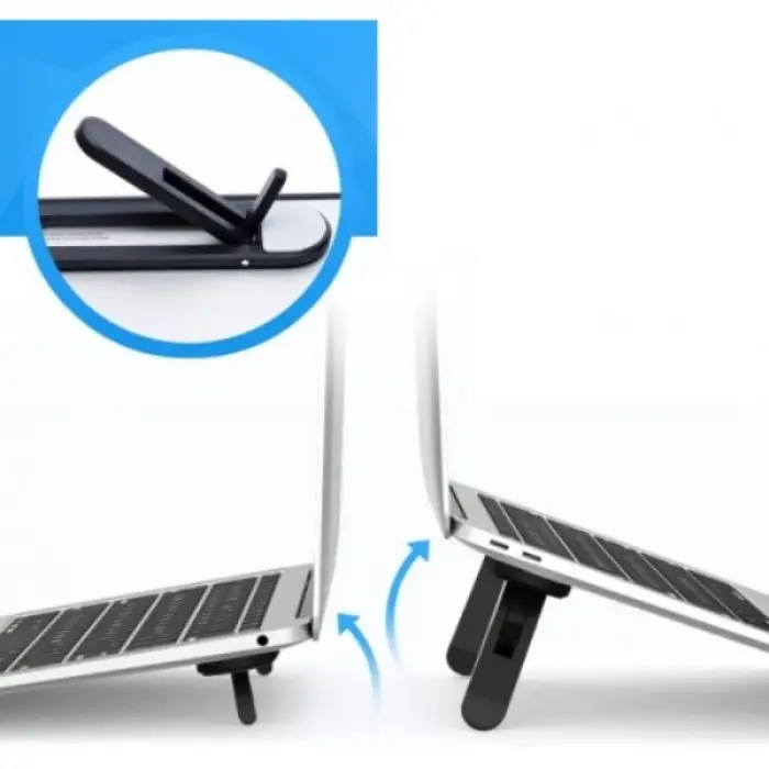 Laptop Standı Siyah 2 Kademeli Katlanabilir ve Yapışkanlı