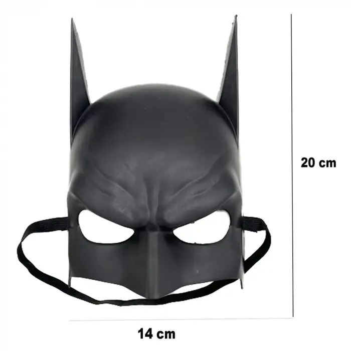 1 adet Kullanıma Uygun Siyah Çocuk Batman Maskesi Lastikli