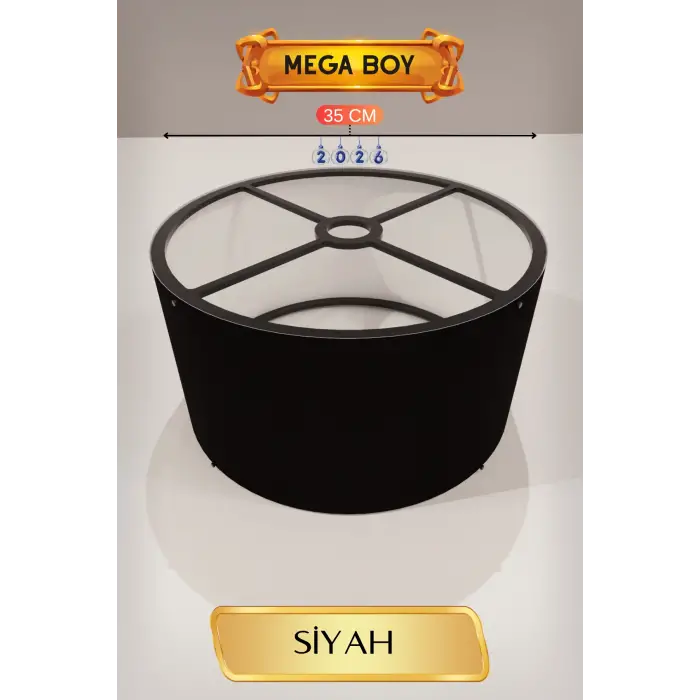 35 CM Ölçülü Siyah Lambader Başlığı Mega Boy
