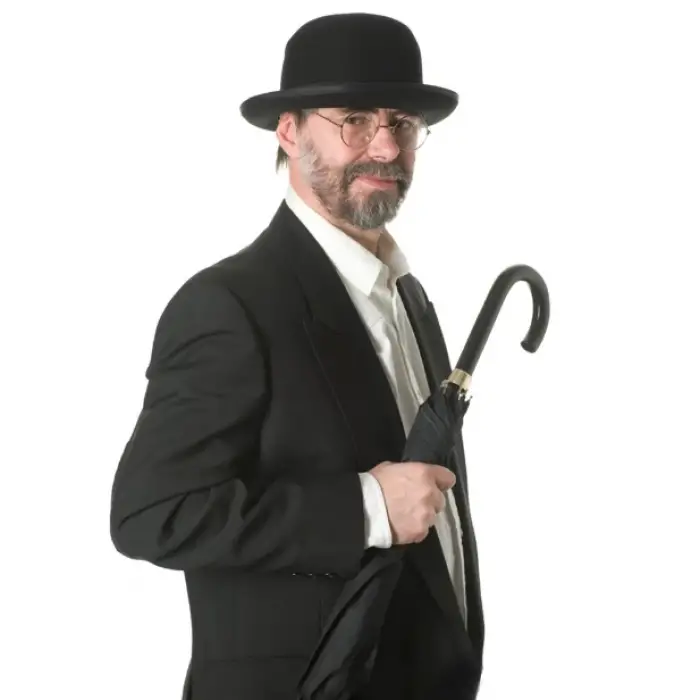 58 cm Ölçülü Siyah Renk Yetişkin Boy Retro Bowler Derby Şapkası