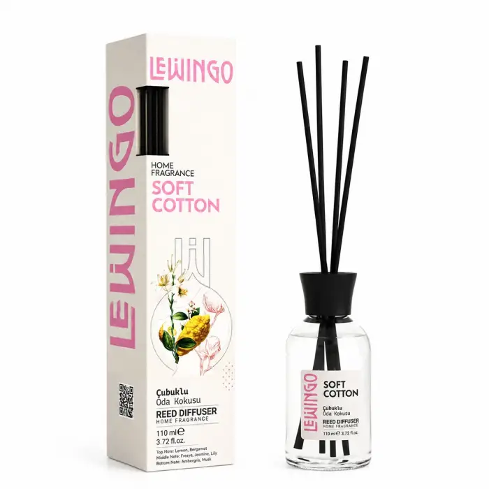 110 ml Ölçülü Soft Cotton Bambu Çubuklu Oda Kokusu Cam Şişe
