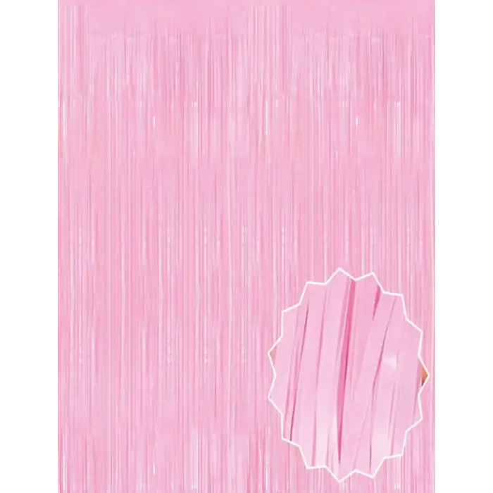 1 metre Kullanıma Uygun Soft Pembe Püsküllü Kapı Perdesi