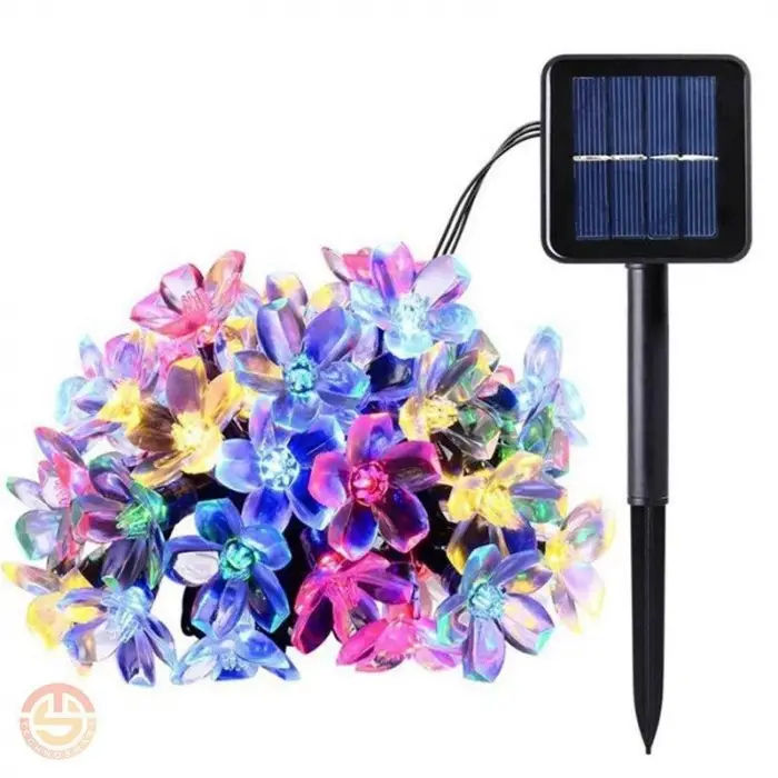 Kullanıma Uygun Solar 30 Ledli Çiçekli RGB Bahçe Aydınlatma Dekorasyon Güneş Enerjili