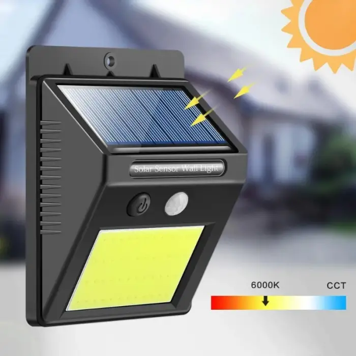 Kullanıma Uygun Solar 48 LED Bahçe Lambası Geniş Açılı Panel Duvara Monte