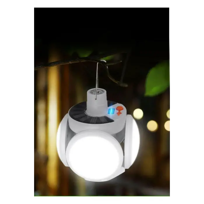 14cm Katlanabilir Kamp Lambası Solar 5 Kanatlı