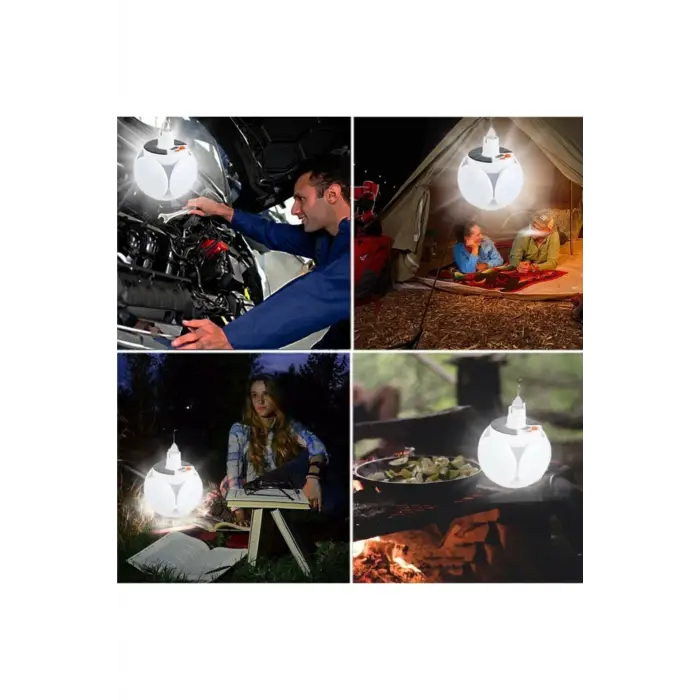 14cm Katlanabilir Kamp Lambası Solar 5 Kanatlı