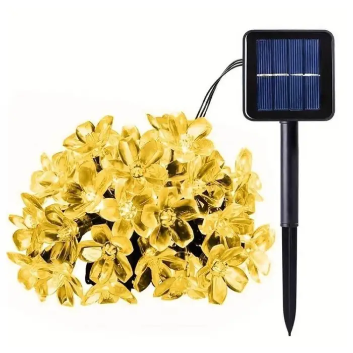 5m Ölçülü Solar 50 Led Papatya Gün Işığı 8 Fonksiyonlu