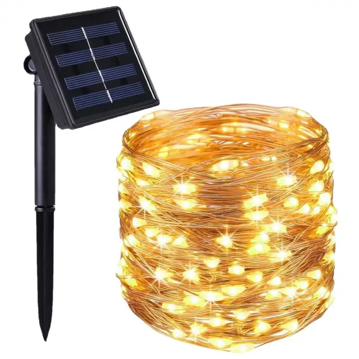 20 Metre Ölçülü Solar Güneş Enerjili Peri Led Günışığı 8 Led