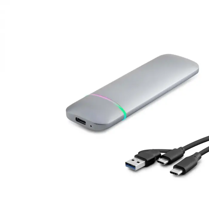 Metal SSD Kutu Type C 3.1 + Usb3.0 Nvme + Ngff M2 Chıp B Gri