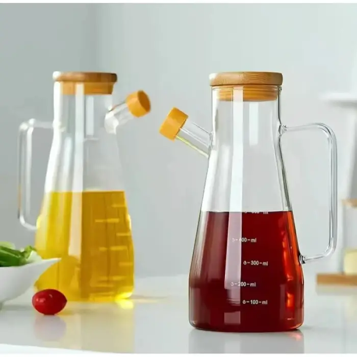 900 ml 2 adet 2li Standlı Cam Yağdanlık