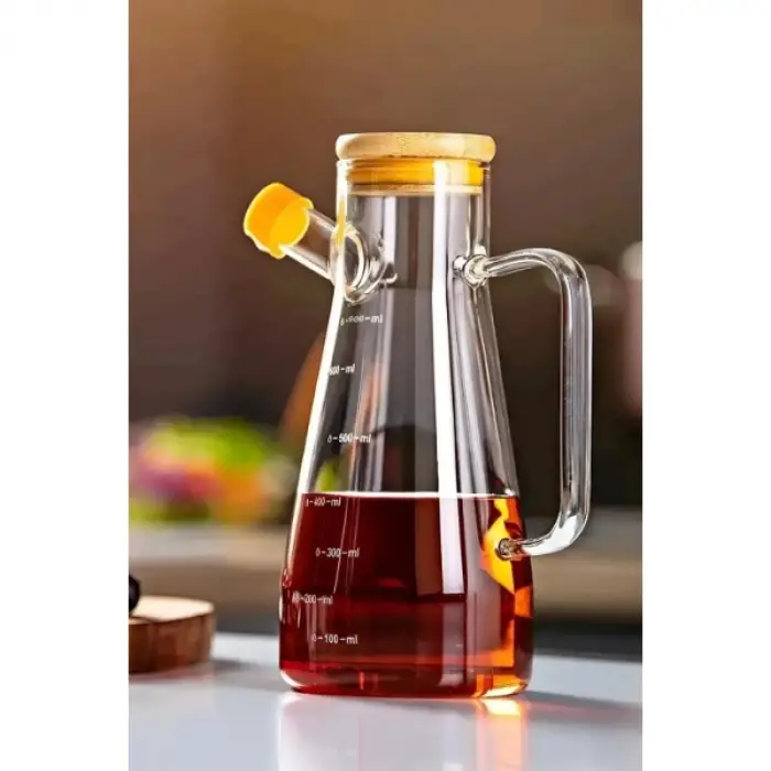 900 ml 2 adet 2li Standlı Cam Yağdanlık