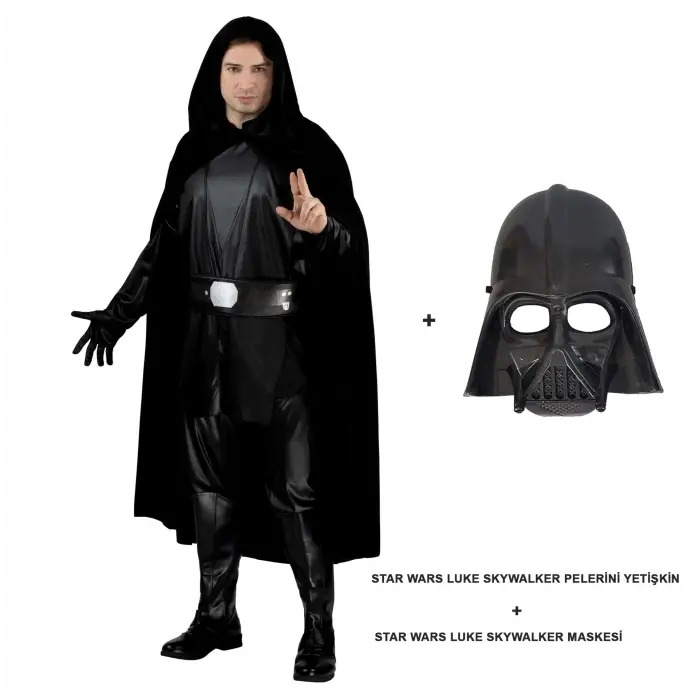 Kullanıma Uygun Star Wars Luke Skywalker Pelerini Yetişkin Ve Maskesi