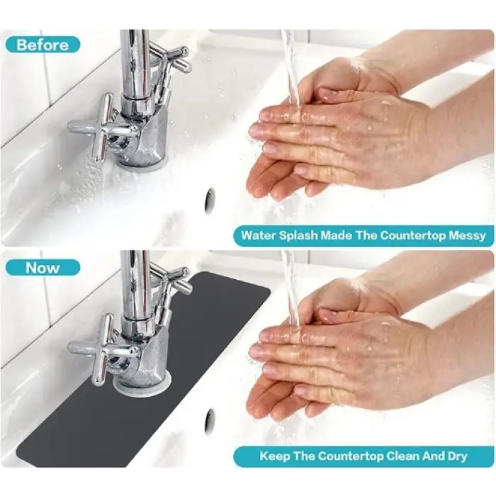 Kauçuk Su Emici Sihirli Lavabo Kenar Matı
