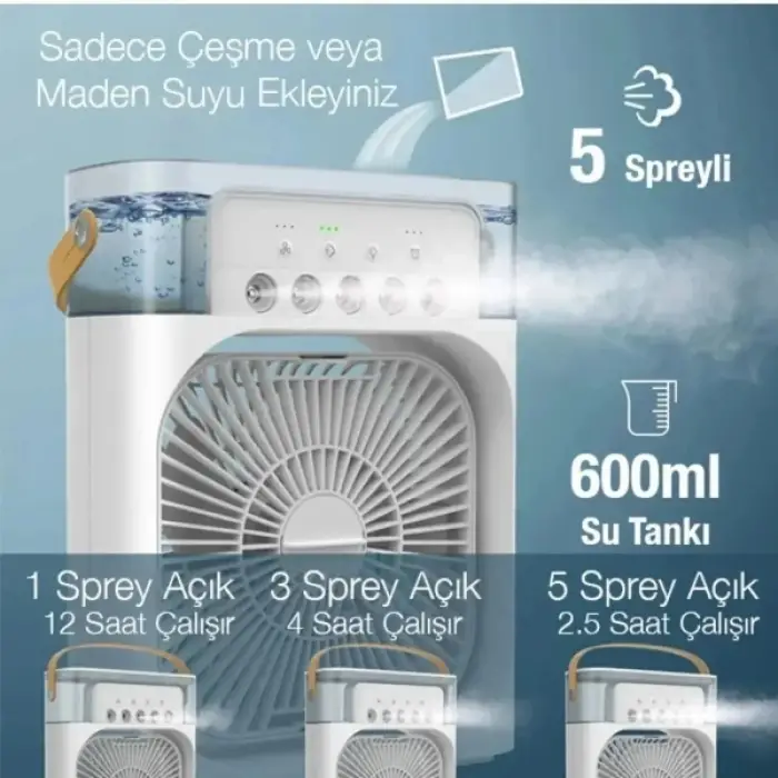 26 cm Kullanıma Uygun Su Hazneli Masa Vantilatörü