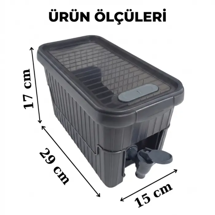 Kullanıma Uygun Su ve Meşrubat Sebili Buzdolabı Uyumlu Musluklu Kapaklı