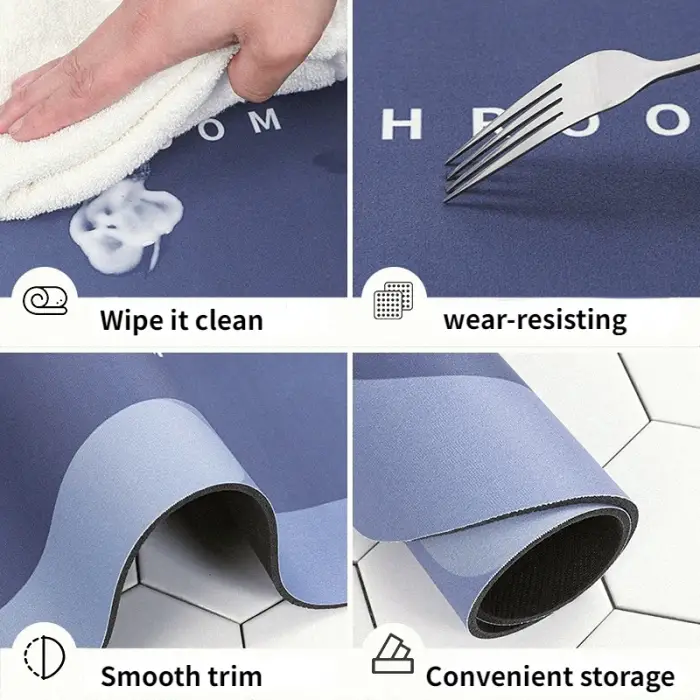 58 cm Kullanıma Uygun Süper Emici Banyo Duş Paspası