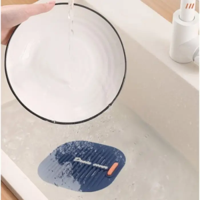 Silikon Süzgeçli Lavabo Gider Koruyucu Mat Gri