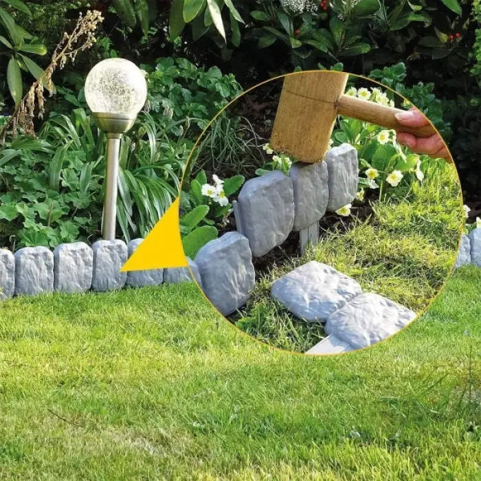 24.5 cm 3 adet Plastik Taş Görünümlü Bahçe Çiti