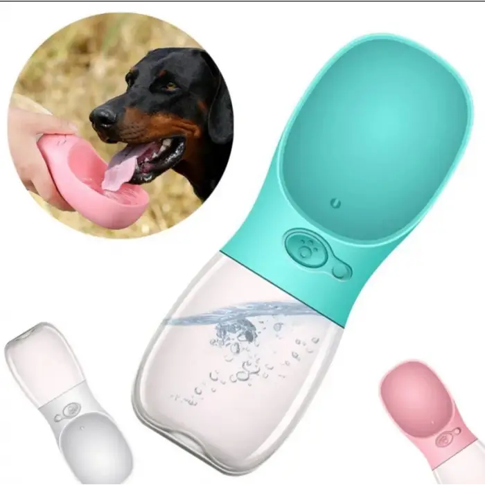 Beyaz Portatif Köpek Su Matarası