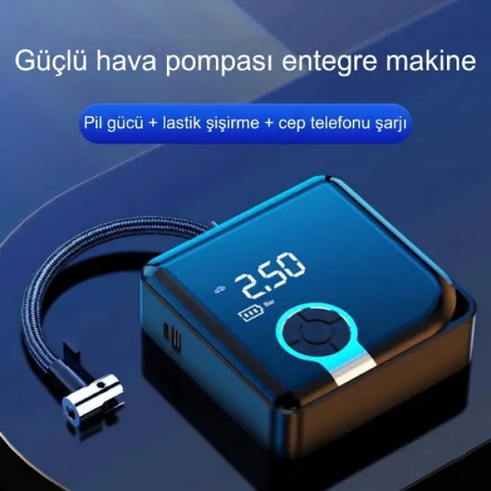 4000mAh kablosuz Portatif Şarjlı Hava Kompresörü