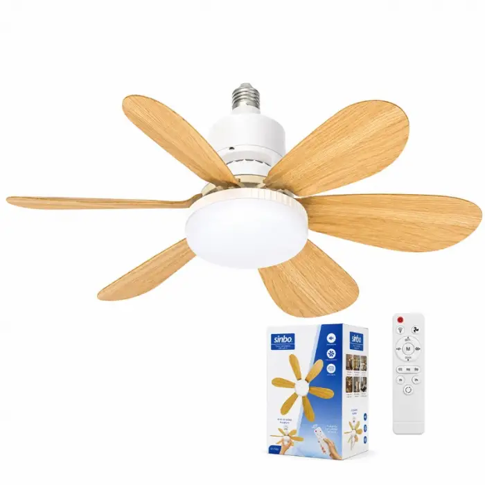 52 cm Ölçülü Tavan Vantilatörü ve LED Avize Uzaktan Kumandalı 6 Kanatlı