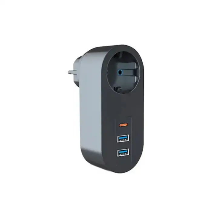 2 Adet Tekli Akım Korumalı USB 1 Adet Type C Girişli